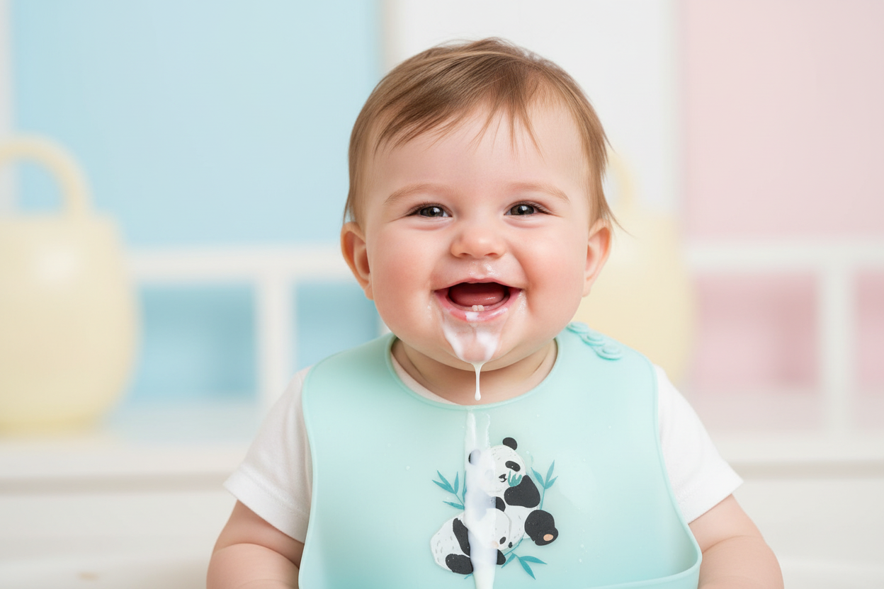 Messy Baby with Silicone Bib